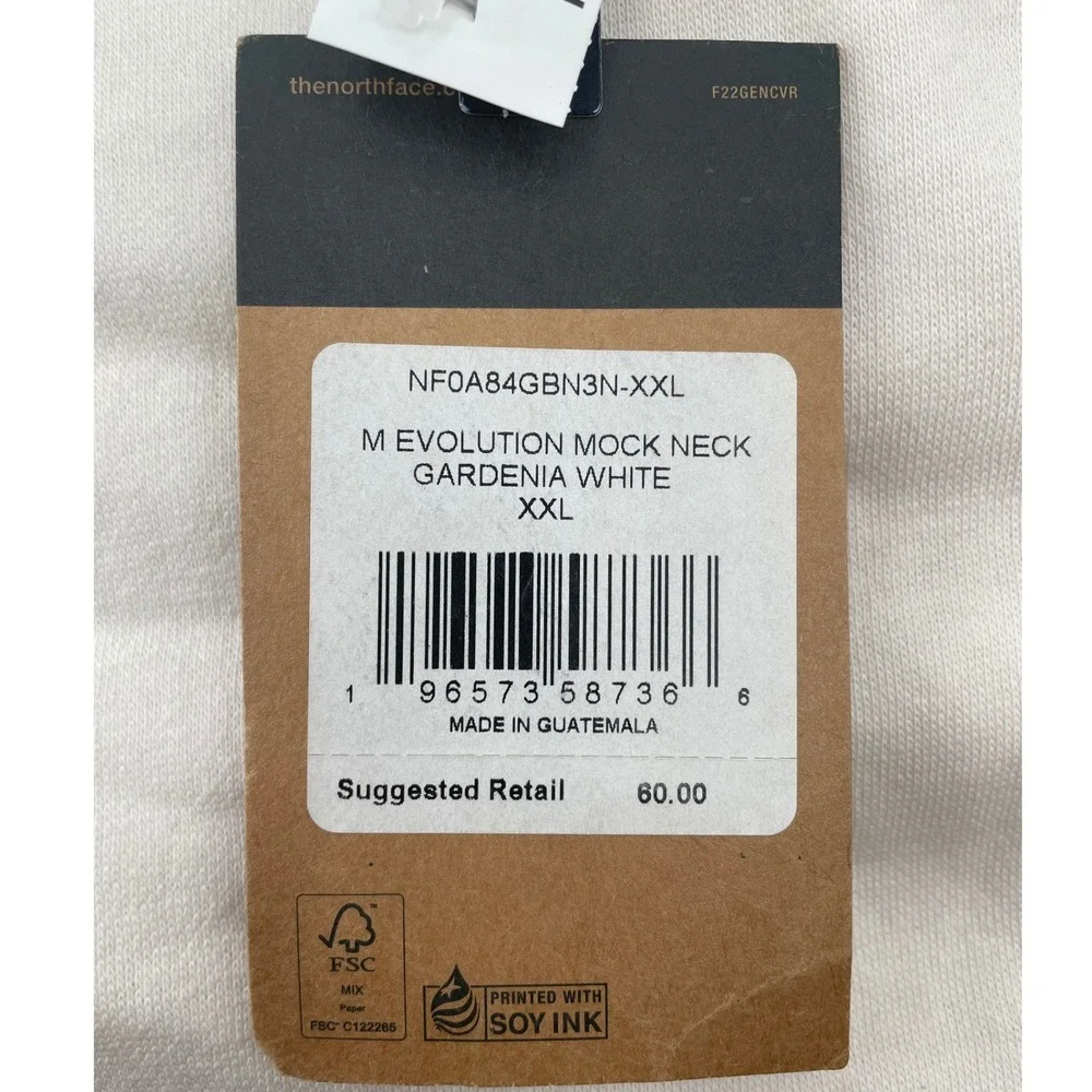 The North Face Sweatshirt Evolution Mock Neck XXL Gardenia White NWT